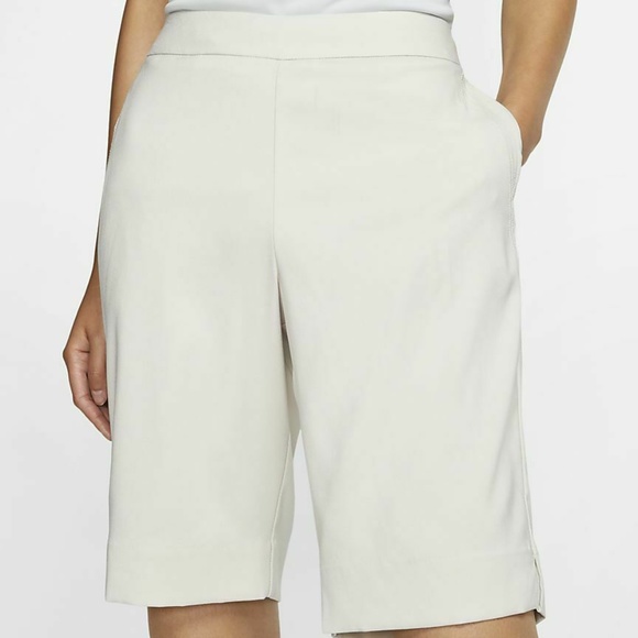Nike Pants - Nike Dri-Fit UV Womens Woven Pull-on 11" Golf Shorts Cream AJ5663-133 NEW Sz S